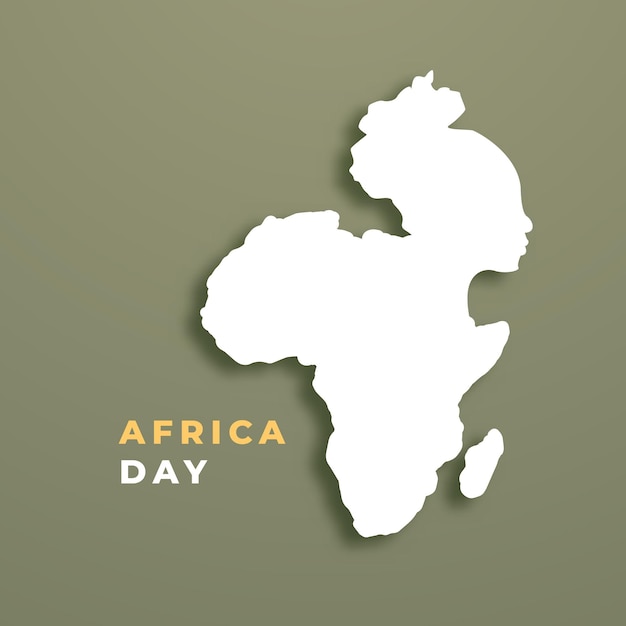 Illustrazione della Giornata Mondiale dell'Africa con mappa dell'Africa e silhouette di donne