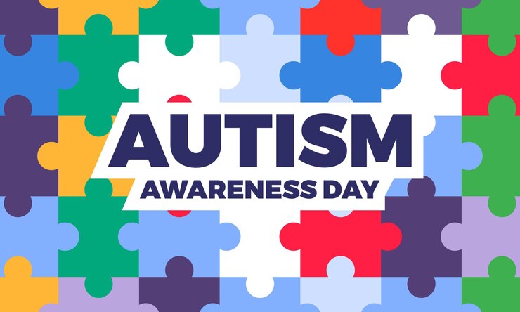 Vettore illustrazione della giornata mondiale di sensibilizzazione sull'autismo piatto
