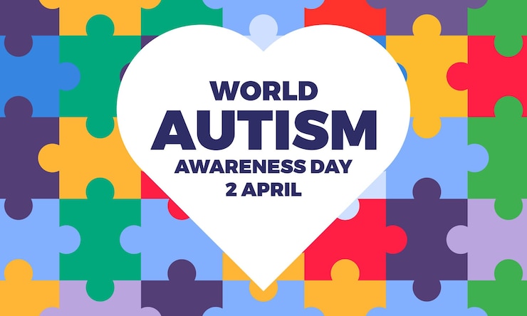 Vettore illustrazione della giornata mondiale di sensibilizzazione sull'autismo piatto