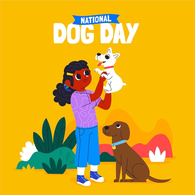 Illustrazione della giornata nazionale del cane dei cartoni animati