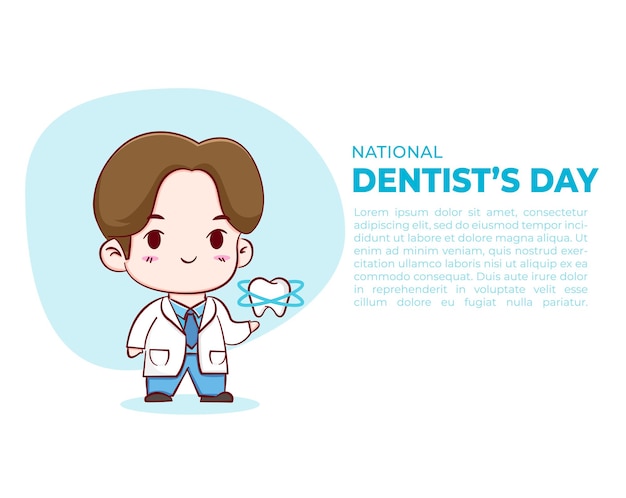 Illustrazione della giornata nazionale piatta dei dentisti