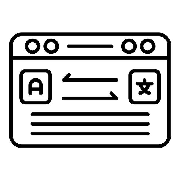 Illustrazione della linea dell'insegnante di lingue online
