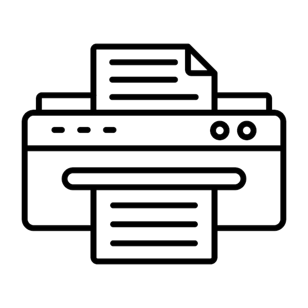 Illustrazione della linea di carta della fotocopiatrice