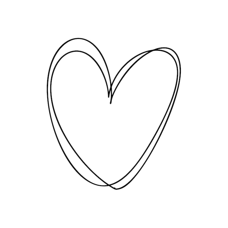Vettore illustrazione della linea vettoriale dell'amore contorno nero elemento per cartellone banner di san valentino