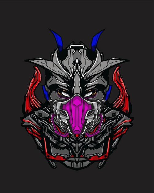 Illustrazione della maglietta del personaggio di Mecha Skull