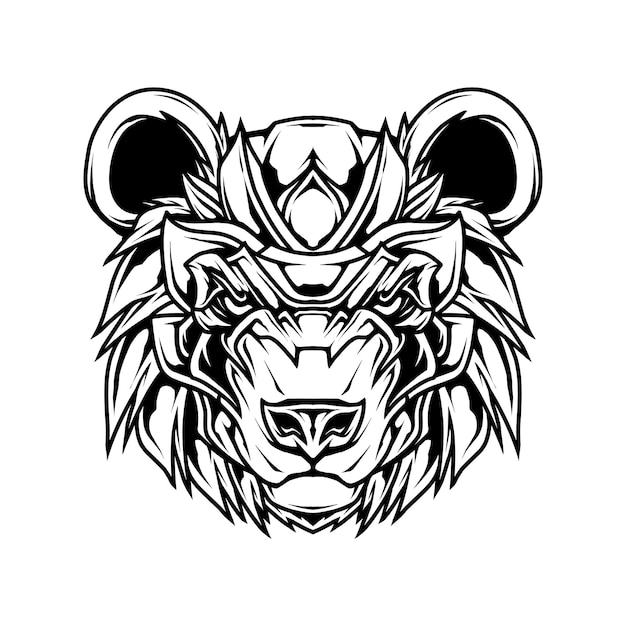 Illustrazione della maglietta Panda Line Art