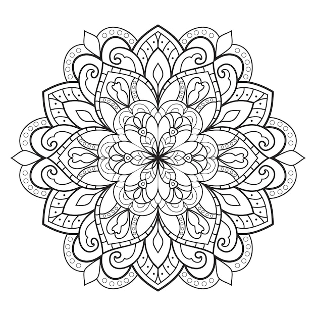 Illustrazione della mandala. Ornamenti floreali per libro da colorare.