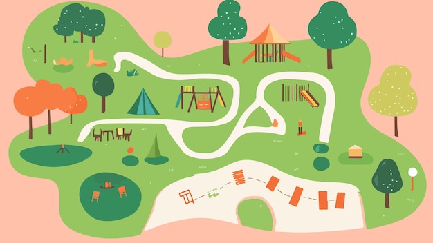 Illustrazione della mappa del parco giochi