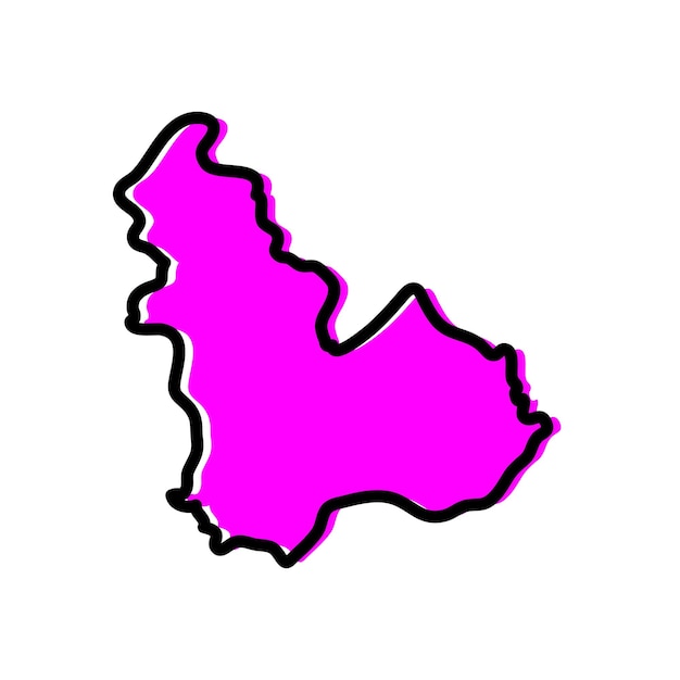 Illustrazione della mappa vettoriale della divisione Ariana della Tunisia