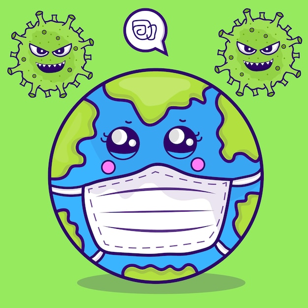 illustrazione della maschera da portare della terra di vettore