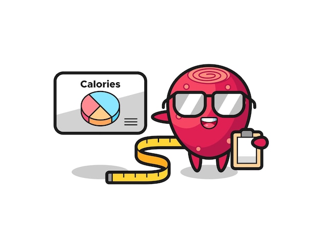 Illustrazione della mascotte del fico d'india come dietista