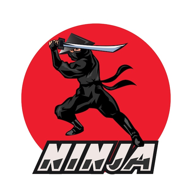 illustrazione della mascotte ninja vettore esport logo design