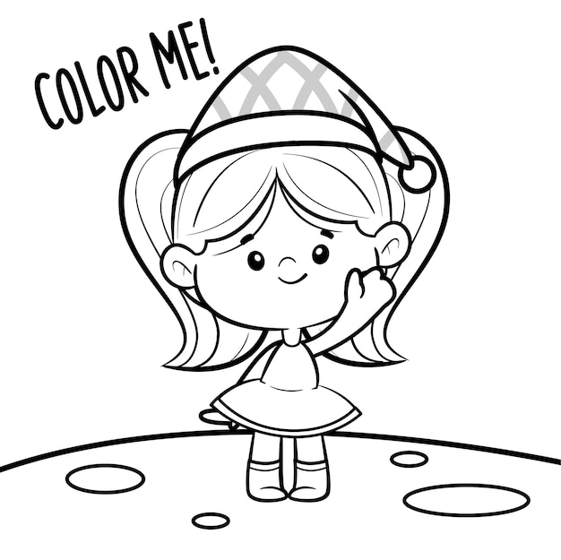 illustrazione della pagina da colorare per la celebrazione del natale