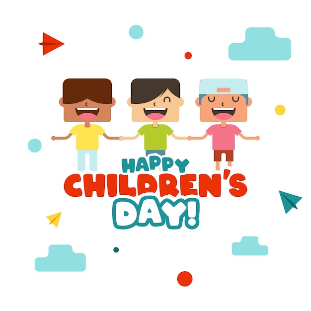 Illustrazione della priorità bassa di giorno dei bambini felici