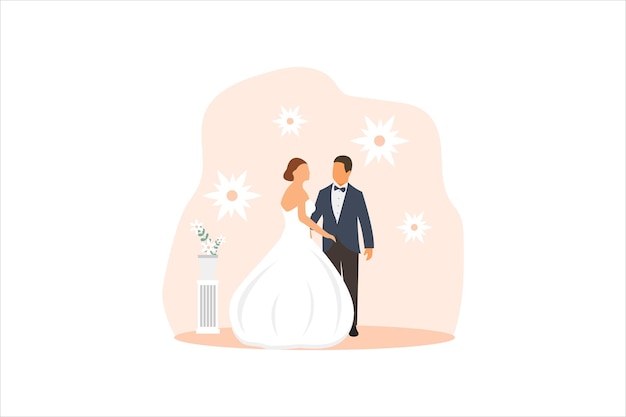 Illustrazione della progettazione dell'appartamento per la festa nuziale