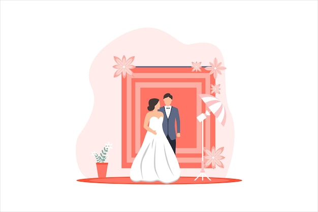Illustrazione della progettazione dell'appartamento per la festa nuziale
