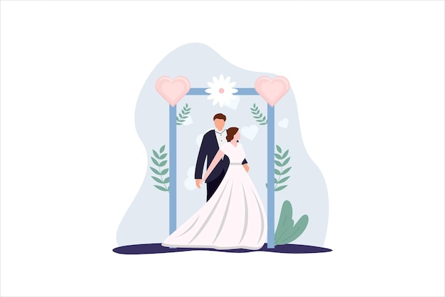 Illustrazione della progettazione dell'appartamento per la festa nuziale