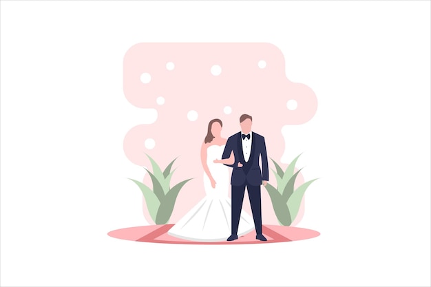 Illustrazione della progettazione dell'appartamento per la festa nuziale