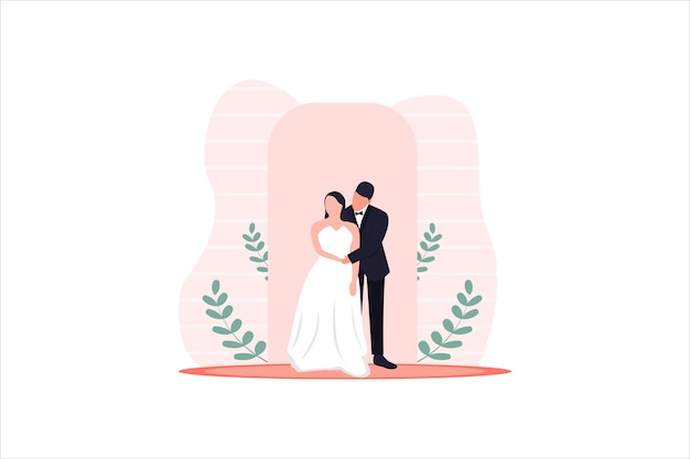 Illustrazione della progettazione dell'appartamento per la festa nuziale