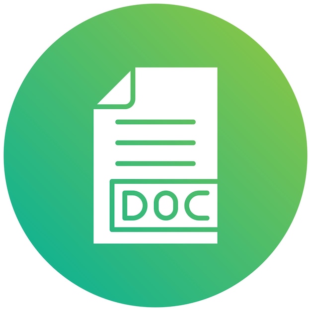 Illustrazione della progettazione dell'icona vettoriale DOC