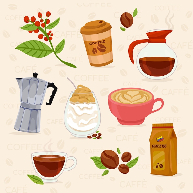 Vettore illustrazione della raccolta del caffè