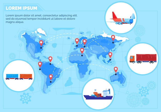 Illustrazione della rete di consegna logistica globale.