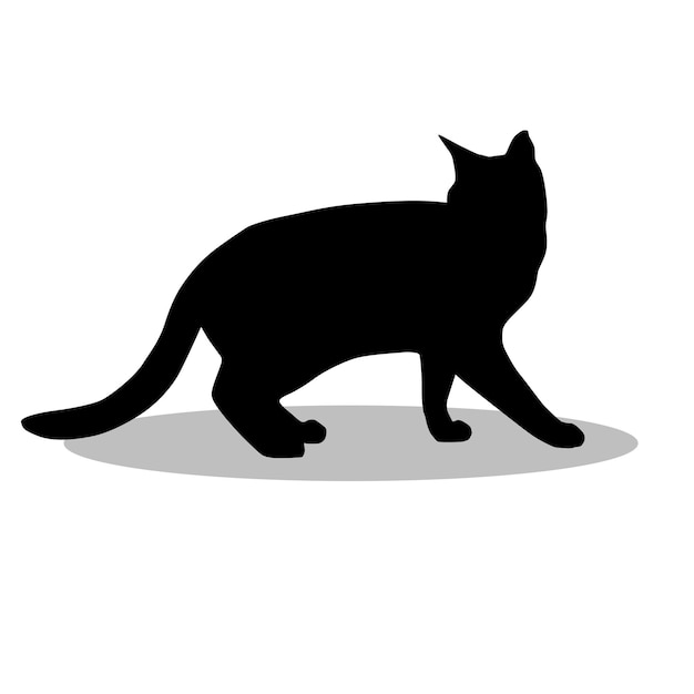 Illustrazione della silhouette del gatto del Bengala Design della silhouetta dell'icona del gatta del Bengala
