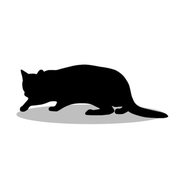 Illustrazione della silhouette del gatto del Bengala Design della silhouetta dell'icona del gatta del Bengala