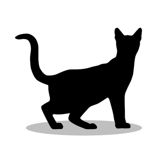 Illustrazione della silhouette del gatto del Bengala Design della silhouetta dell'icona del gatta del Bengala