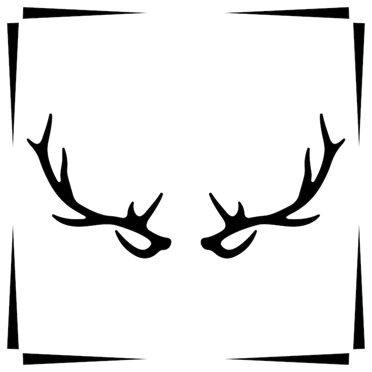 Vettore illustrazione della silhouette di deer horn