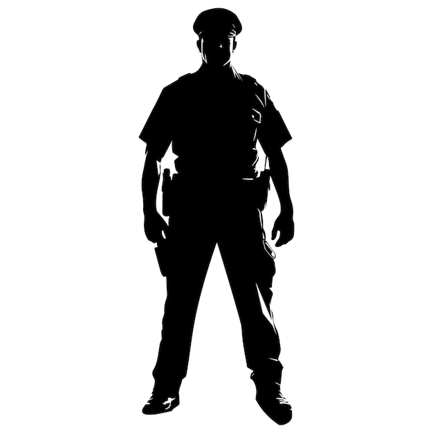 Illustrazione della silhouette di un agente di polizia