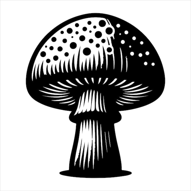 Illustrazione della silhouette vettoriale dell'icona del fungo