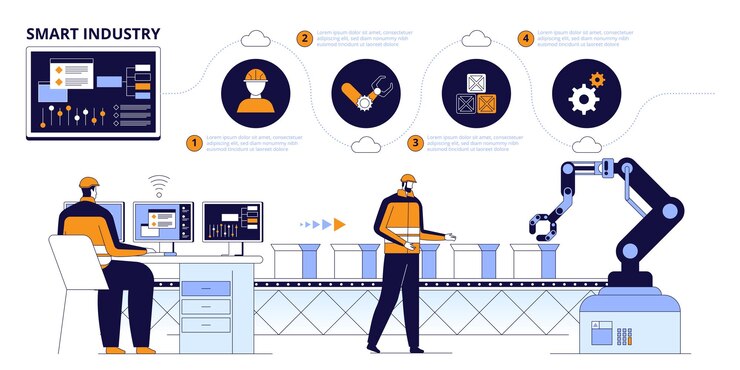 Illustrazione della tecnologia di infografica Industria 40