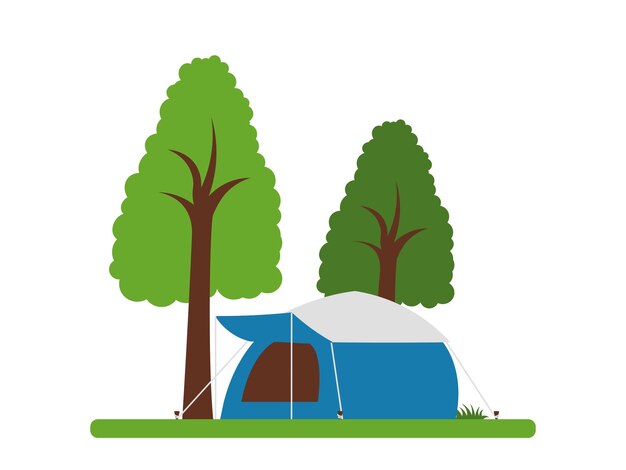 Illustrazione della tenda da campeggio blu Drak