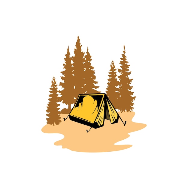 illustrazione della tenda da campeggio di montagna