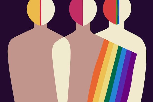 Illustrazione della tolleranza delle persone Supporto della comunità lgbtq