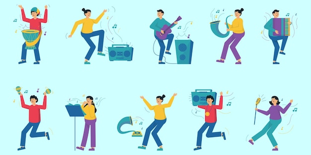 Illustrazione delle attività musicali delle persone