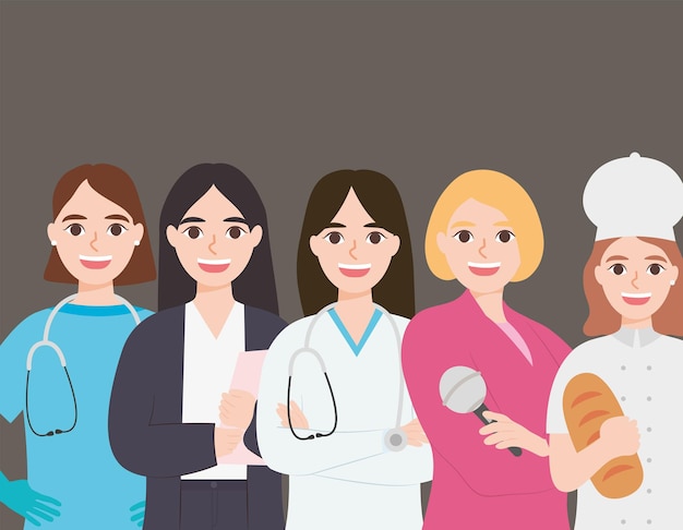 Illustrazione delle professioni femminili