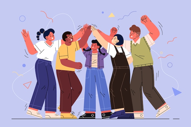 Illustrazione dello spirito della comunità disegnata a mano
