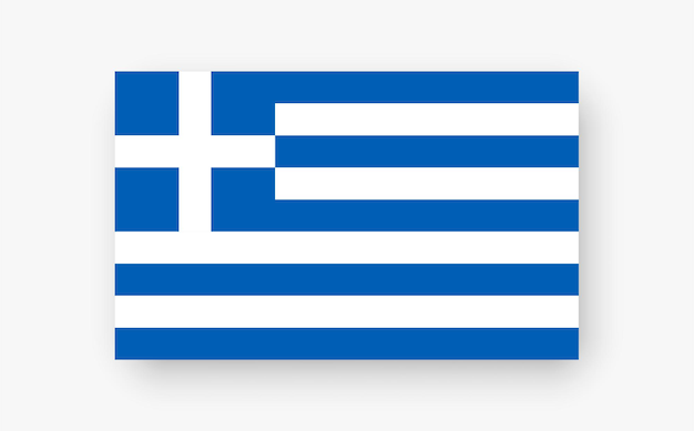Illustrazione dettagliata e accurata della bandiera colorata della Grecia