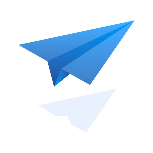 Illustrazione di aereo di carta carta isolata con ombra illustrazione vettoriale