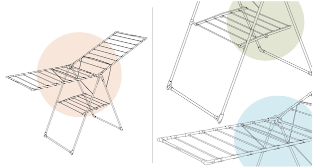 illustrazione di appendiabiti pieghevole