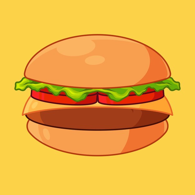 Illustrazione di arte del fumetto di vettore dell'hamburger su cenni storici isolati