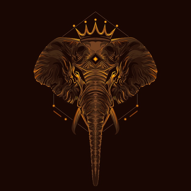 Illustrazione di arte del re degli elefanti