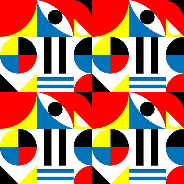 Vettore illustrazione di arte disegno vettoriale astratto. modello in stile bauhaus per banner web.