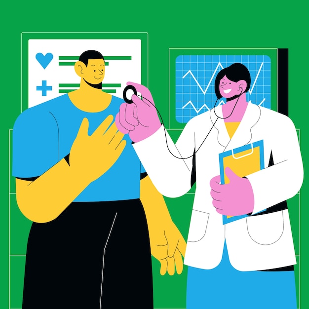 Illustrazione di assistenza sanitaria disegnata a mano