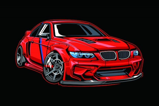 Illustrazione di auto alla deriva