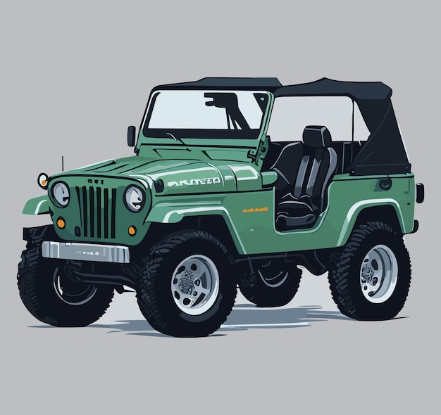 Illustrazione di auto jeep verde chiaro