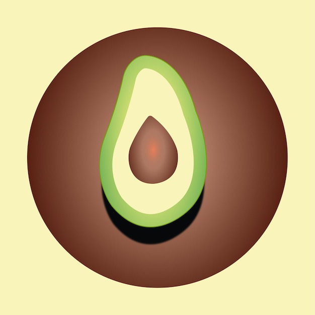 Illustrazione di avocado o adesivo in sfondo colorato