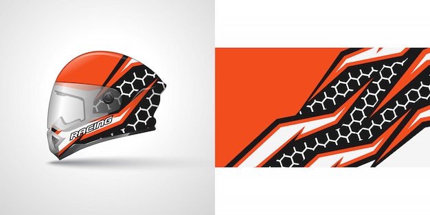 Illustrazione di avvolgimento casco racing